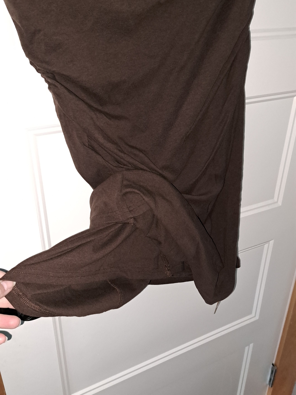 OGL Chocolate Brown Asymmetrical Ruched One-Shoulder Dress - Picture 2 of 5
